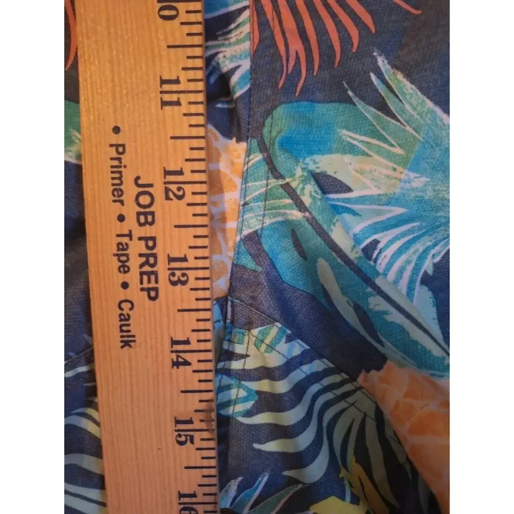 George Men’s Swim Trunks 3XL 48-50 Blue Tropical Floral Pineapple Elastic Waist